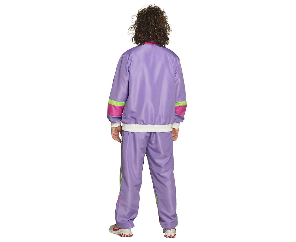 Men''s Neon Lavender Retro Tracksuit, Size XL